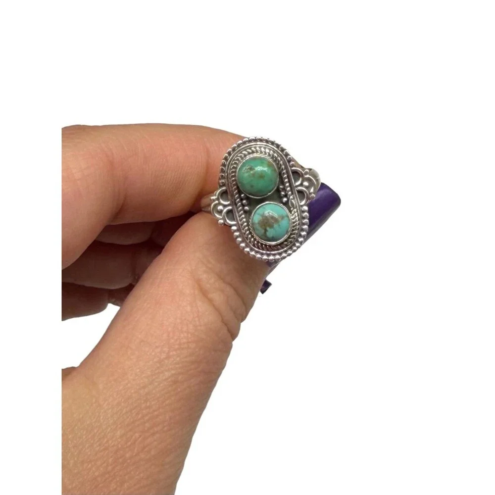 Arizona Mohave Turquoise Ring Size 8.5 Solid 925 Sterling Silver